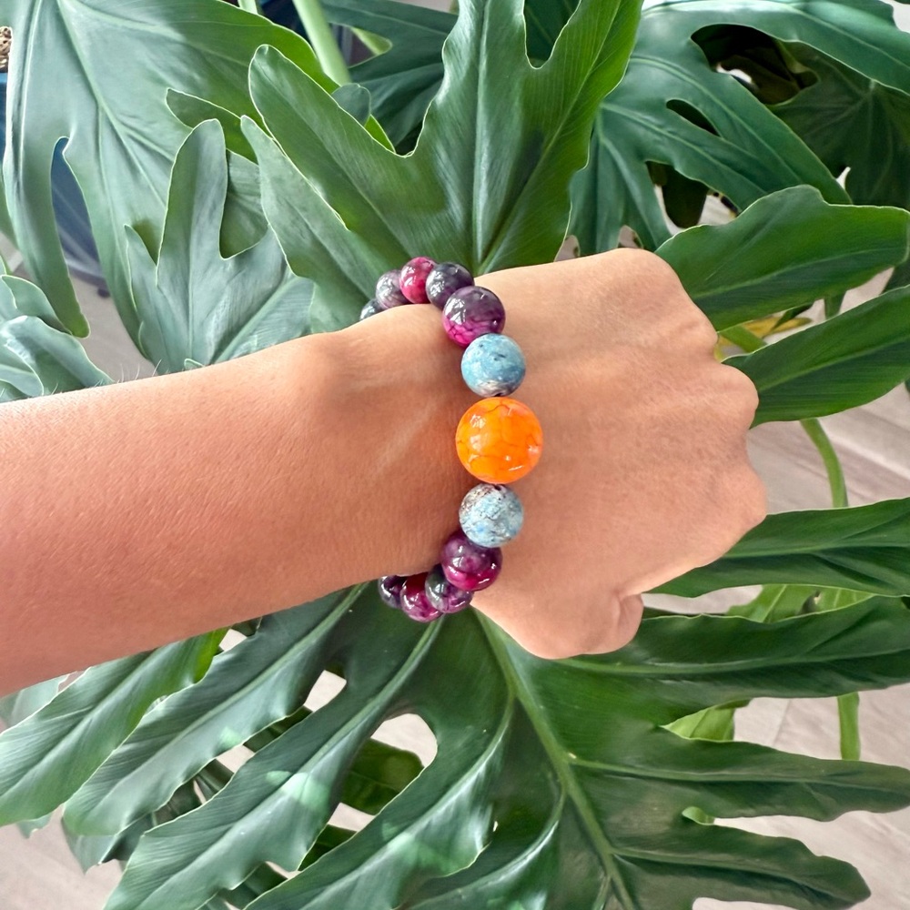 Handmade Howlite & Jasper Bracelet (one)